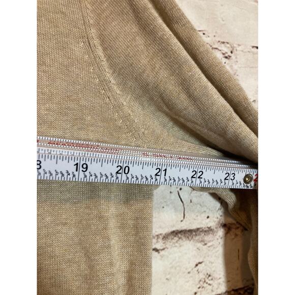 Land's End Sweater Womens Medium Beige Open Front Long Line Cardigan Neutral - Picture 8 of 13
